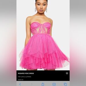 For Love and Lemons Rosario pink bustier mini dress. Size XS. NWT. Never wore